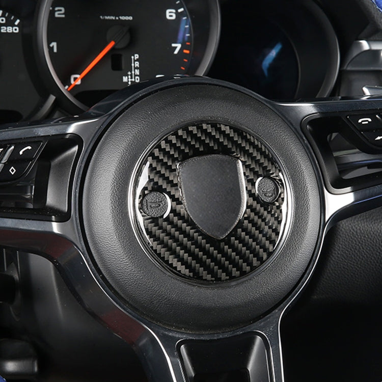 Carbon Fiber Car Steering Wheel Decorative Sticker for Porsche Macan by buy2fix