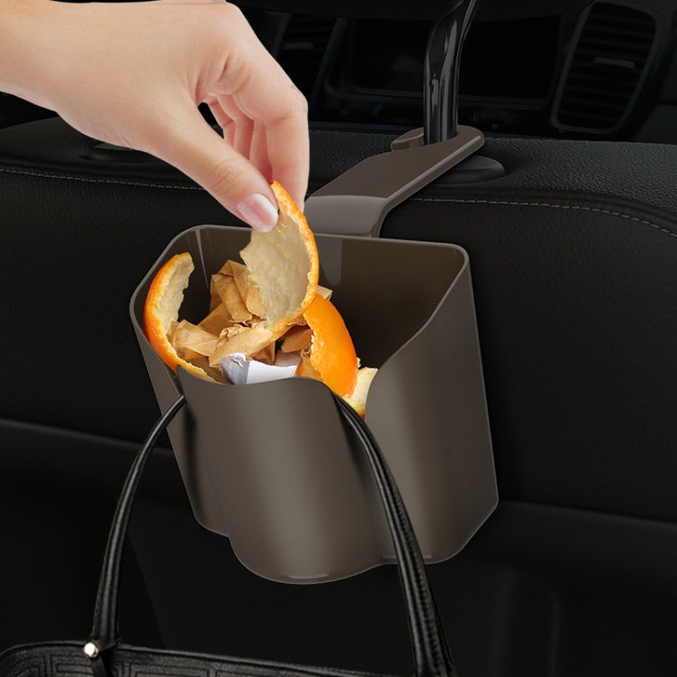 Car Back Seat Hook Trash Rubbish Garbage Can Mobile Phone Holder Storage Box (Brown) by buy2fix