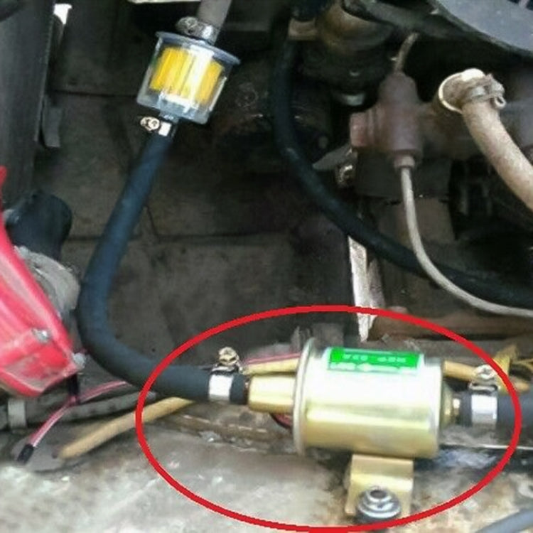HEP-02A Universal Car 12V Fuel Pump Inline Low Pressure Electric Fuel Pump (Gold) by buy2fix