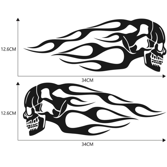 Motorcycle Styling Skull Head PVC Sticker Auto Decorative Sticker (Black) by buy2fix