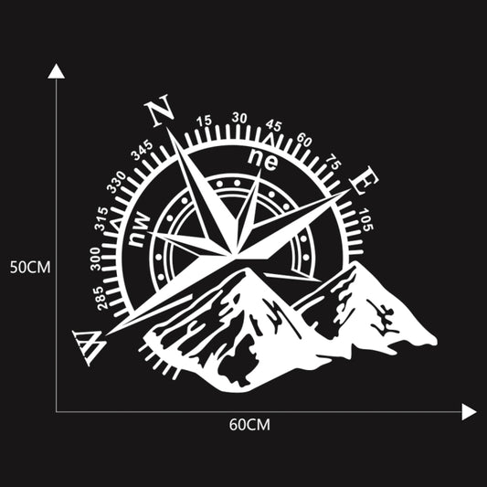 Car Styling Mountain Compass PVC Sticker Auto Decorative Sticker (White) by buy2fix