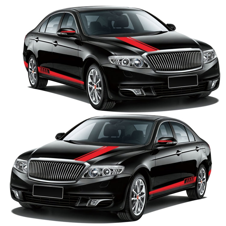 5 in 1 Car Styling Stripe Hood PVC Sticker Auto Decorative Sticker (Red) by buy2fix