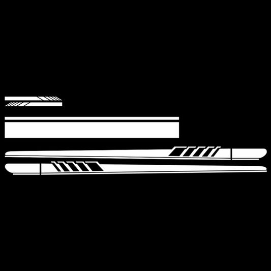 5 in 1 Car Styling Stripe Hood PVC Sticker Auto Decorative Sticker (White) by buy2fix