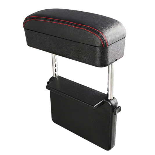Universal Car PU Leather Wrapped Armrest Box Cushion Car Armrest Box Mat with Storage Box (Black Red) by buy2fix