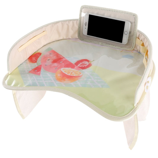 Children Waterproof Dining Table Toy Organizer Baby Safety Tray Tourist Painting Holder with Touch Screen Transparent Bag (Fruit) by buy2fix