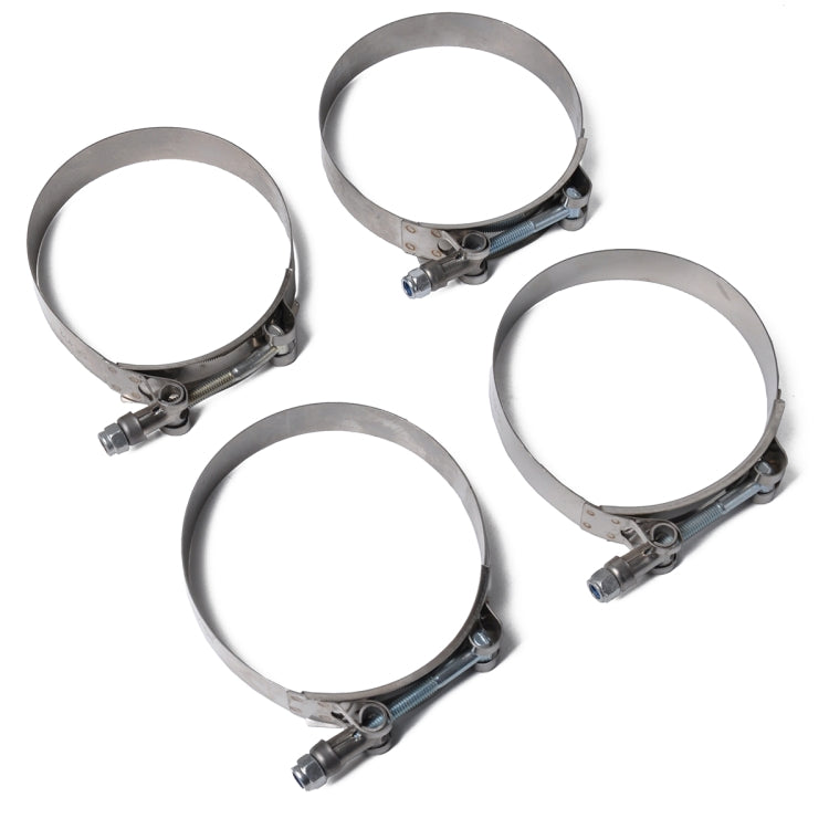 4 PCS Stainless Steel T-Bolt Hose Clamps Pipe Clip Fuel Line Clip, Size: 57-65mm by buy2fix