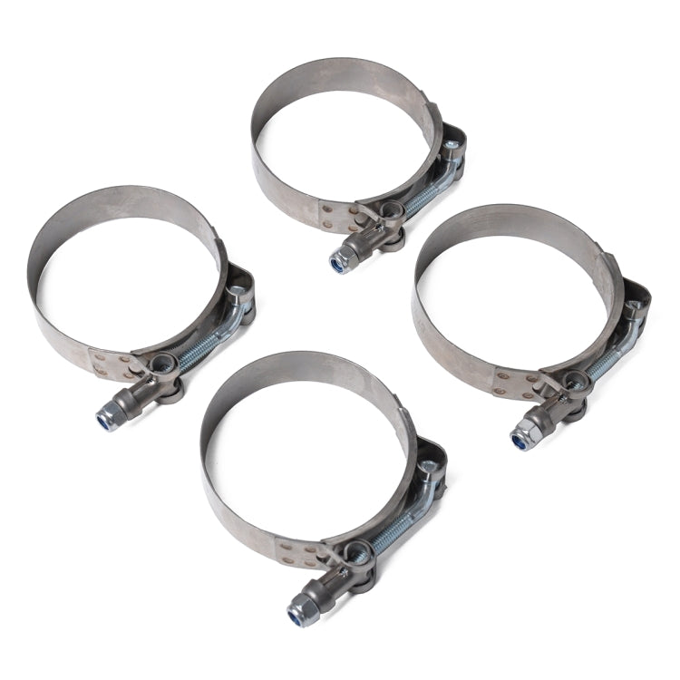 4 PCS Stainless Steel T-Bolt Hose Clamps Pipe Clip Fuel Line Clip, Size: 79-87mm by buy2fix
