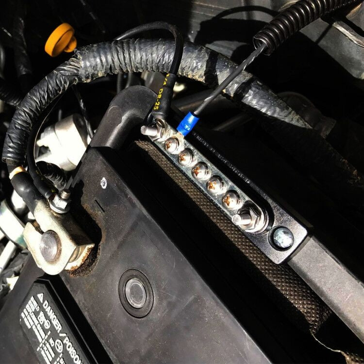 10 Way Power Distribution Bus Bar 10-bit Single Distribution Box for Car / RV / Boat by buy2fix