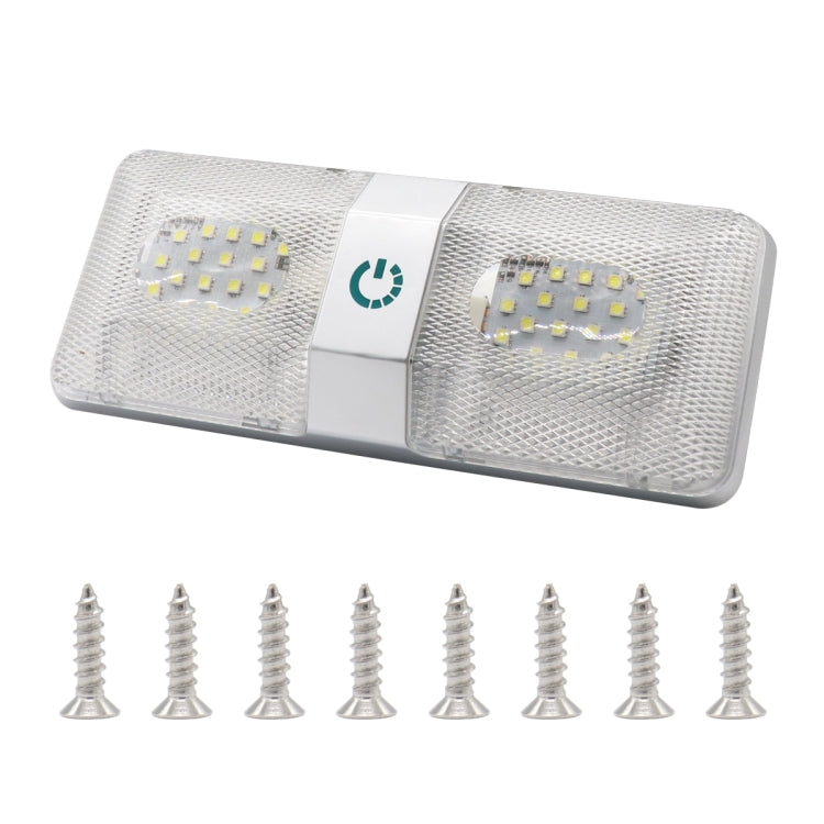 D4376D DC11-18V 6W 6000-6500K IP50 48LEDs SMD-5050 Marine RV Dimmable LED Dome Light Ceiling Lamp, with Touch Control by buy2fix