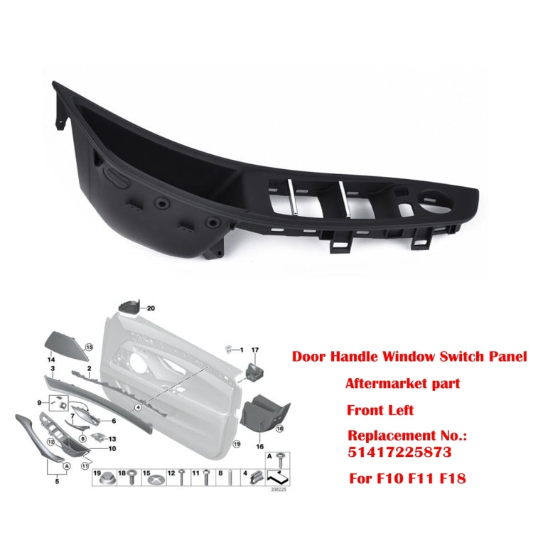 Door Left Front Handle Window Switch Panel 51417225875 for BMW 5 Series(Black) by buy2fix