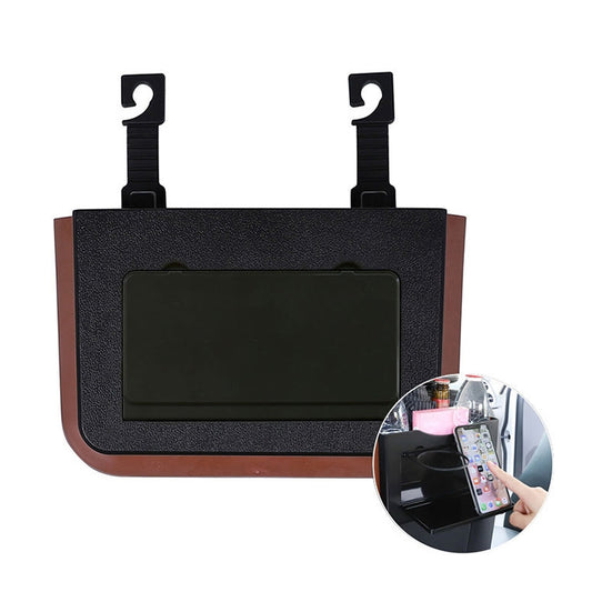 929 Car Foldable Hanging Trash Can Storage Bin with Small Table (Black) by buy2fix