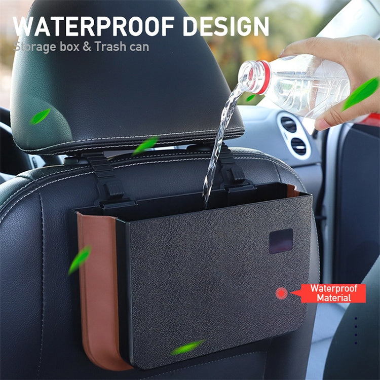 929 Car Foldable Hanging Trash Can Storage Bin with Small Table (Black) by buy2fix