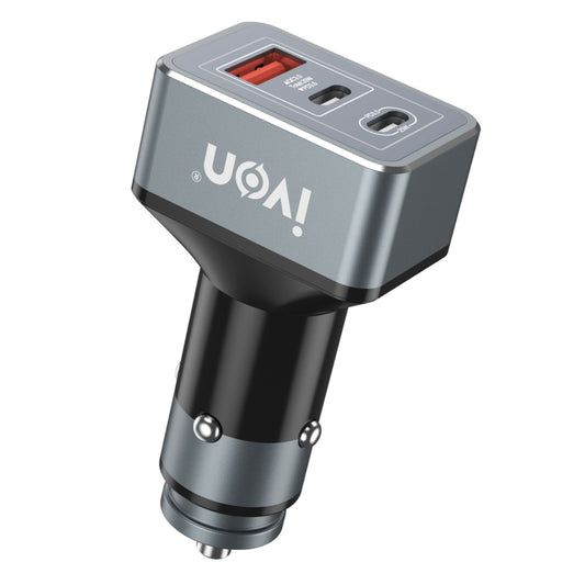 IVON CC43 45W PD 3.0 Dual USB-C / Type-C + QC 3.0 USB Port Square Car Charger by IVON