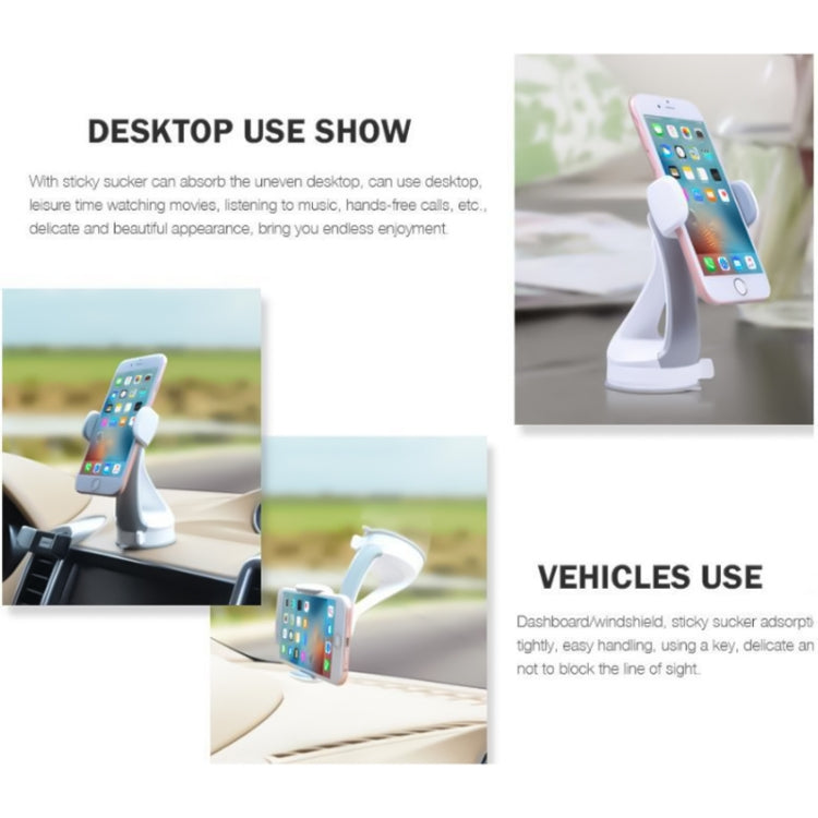 GB-452 Universal Car Suction Cup Mount Bracket Phone Holder (White) by buy2fix