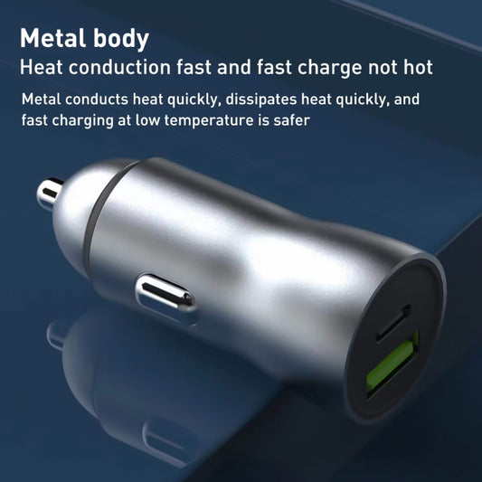 20W PD+22.5W USB Ports Car Charger, Compatible with Android and IOS (Grey) by buy2fix