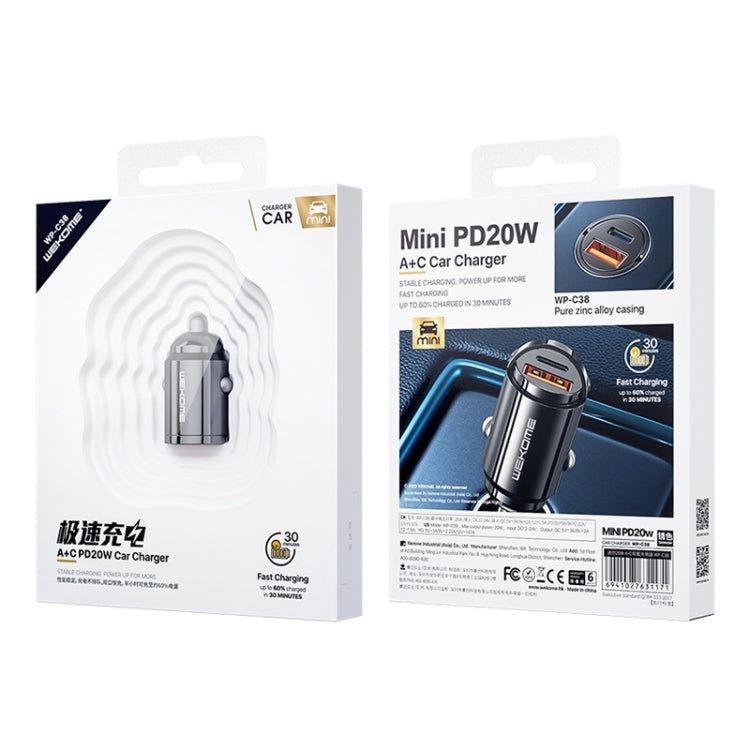 WK WP-C38 Mini PD20W USB + Type-C Car Charger by WK