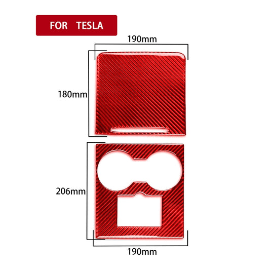 For Tesla Model 3 2017-2022 / Model Y 2000- Car Carbon Fiber Central Control Decorative Sticker (Red) by buy2fix