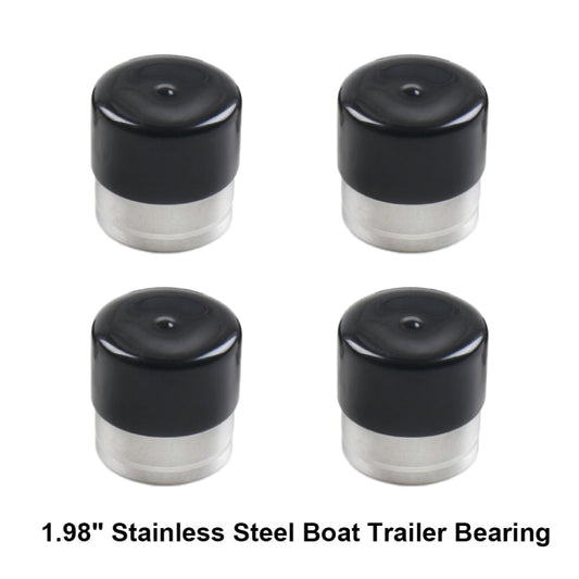 4 in 1 1.98 inch Stainless Steel Boat Trailer Hub Bearings with Protective Covers by buy2fix