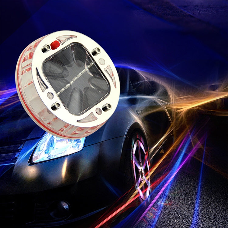 4 PCS Solar LED Car Tire Decoration Flashing Lights Colorful Wheels Hub Atmosphere Lights Infrared Remote Control by buy2fix