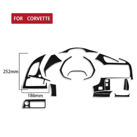 For Chevrolet Corvette C7 2014-2019 16 in 1 Car Dashboard Decorative Sticker, Left Drive by buy2fix