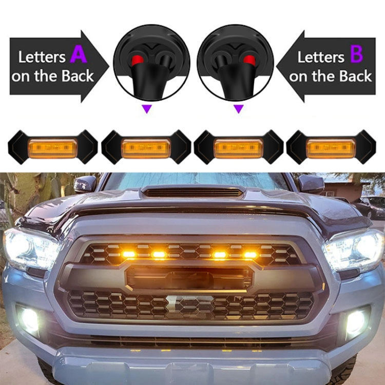 For Toyota Tacoma TRD 2016-2019 3 in 1 Car LED Front Grille Warning Lights, Daytime Running Lights & Wide Lights (Yellow Light) by buy2fix