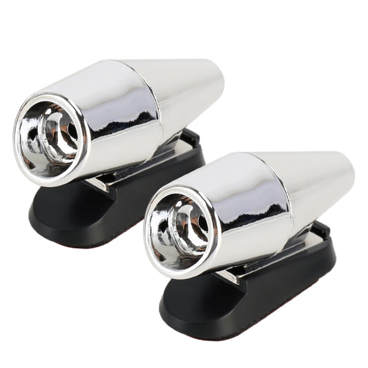 Pair Car ABS Deer Alert Sound Alarm Ultrasonic Wind Power Animal Repeller(Black Silver) by buy2fix