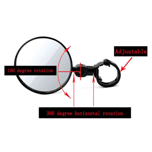 Universal 360 Rotate Adjustable Bicycle Rearview Handlebar Wide-angle Convex Mirror Cycling Rear View Mirror by buy2fix