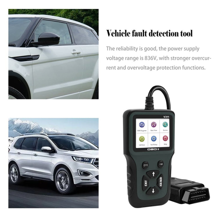 V311 OBD2 Scanner Color Screen Car Fault Detector 8 ~ 36V, Supports Chinese/English/French/German by buy2fix