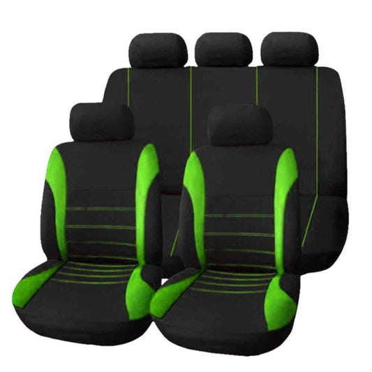 9 in 1 Universal Four Seasons Anti-Slippery Cushion Mat Set for 5 Seat Car, Style: Stitches (Green) by buy2fix