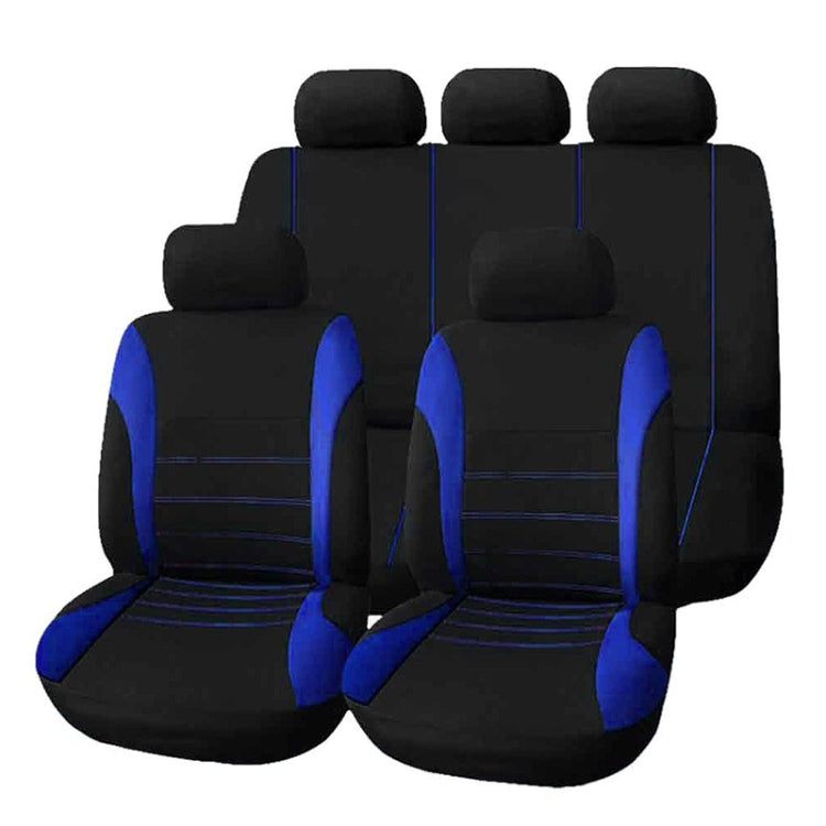 9 in 1 Universal Four Seasons Anti-Slippery Cushion Mat Set for 5 Seat Car, Style: Stitches (Blue) by buy2fix