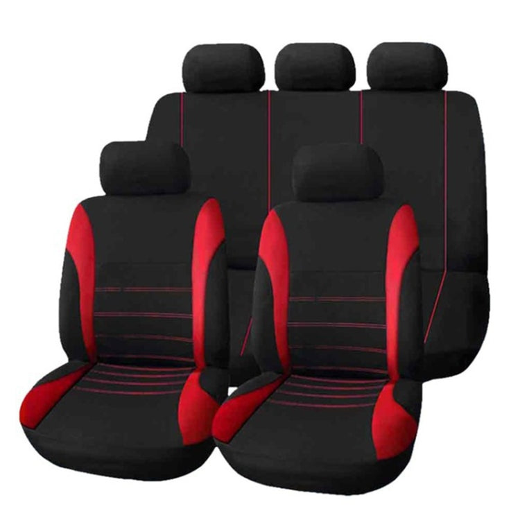 9 in 1 Universal Four Seasons Anti-Slippery Cushion Mat Set for 5 Seat Car, Style: Stitches (Red) by buy2fix