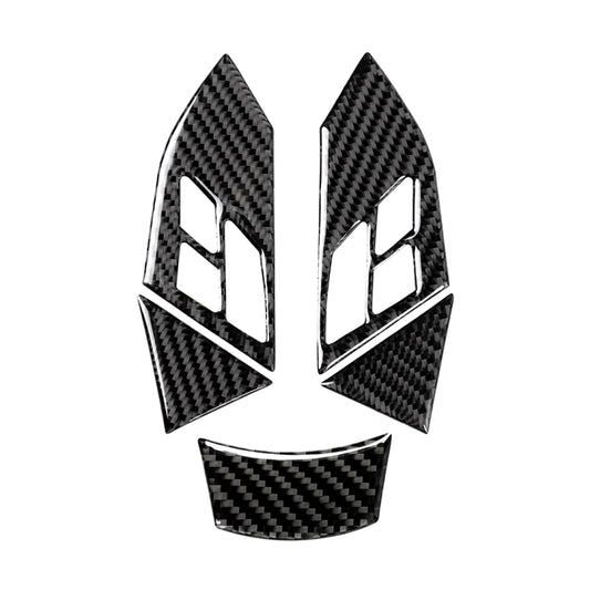 5 in 1 Car Carbon Fiber Solid Color Steering Wheel Button Decorative Sticker for BMW 5 Series E60 2004-2010, Left and Right Drive Universal by buy2fix
