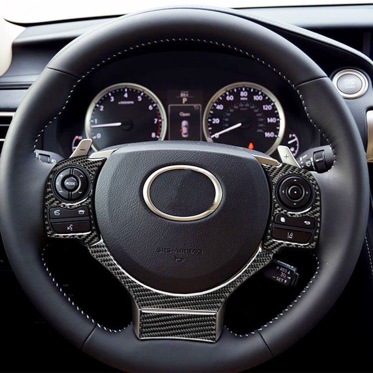 4 in 1 Car Carbon Fiber Steering Wheel Button Decorative Sticker for Lexus IS250 NX200 200t 300h, Left and Right Drive Universal by buy2fix