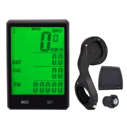 2.8 inch English Wireless Waterproof Cycle Computer LCD Odometer Speedometer with Extension Holder by buy2fix