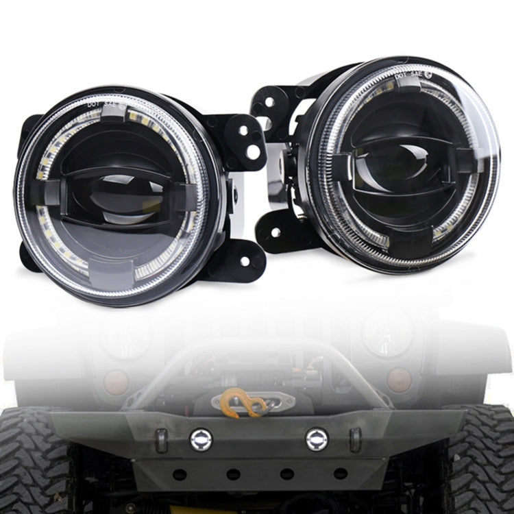 2 PCS 4 inch Car LED Angel Eyes Spotlight Modified Fog Lights for Jeep Wrangler / Dodge / Chrysler PT Cruiser by buy2fix