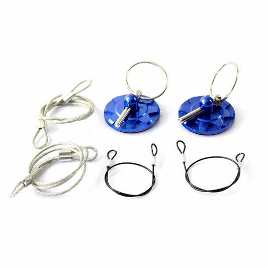 XH-6049 Car Universal Modified Racing Punch-free Aluminum Engine Hood Lock Cover(Blue) by buy2fix