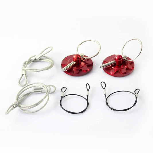 XH-6049 Car Universal Modified Racing Punch-free Aluminum Engine Hood Lock Cover(Red) by buy2fix