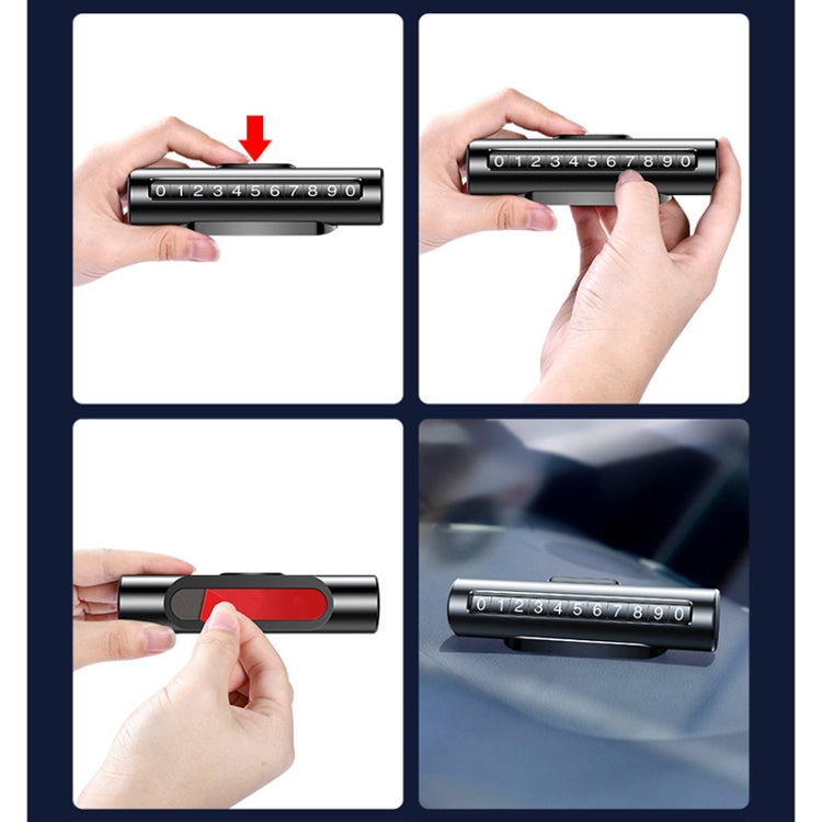 Car Metal Roller Creative Temporary Parking Card Parking Number Card (Black) by buy2fix