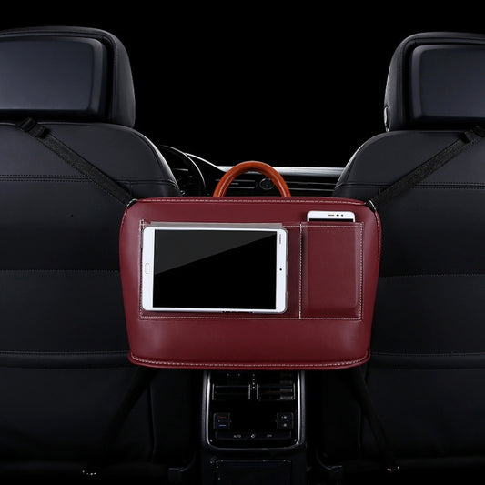Car Front Seat Hanging Bag Mobile Phone Storage Bag (Wine Red) by buy2fix