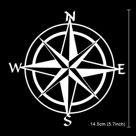 10 PCS Car Compass Pattern Random Decorative Sticker White by buy2fix
