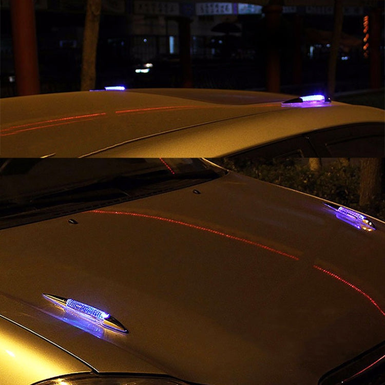 Car Solar Shark Gill Warning Lights Car Door Anti-collision Rear-end Collision LED Dlashing Lamp, Mode: Constant Bright + Flashing (Gold) by buy2fix