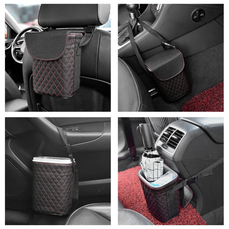 Car Back Seat Hook Garbage Can Car Storage Box (Beige) by buy2fix