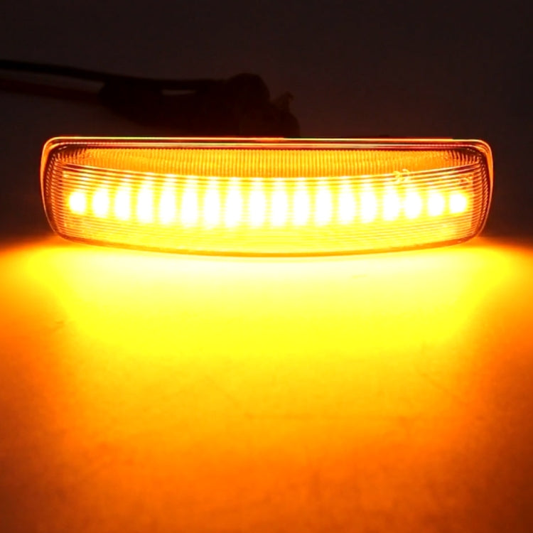 2 PCS DC12V / 3W Car LED Dynamic Blinker Side Lights Flowing Water Turn Signal Light for Land Rover, Amber Light (Transparent) by buy2fix