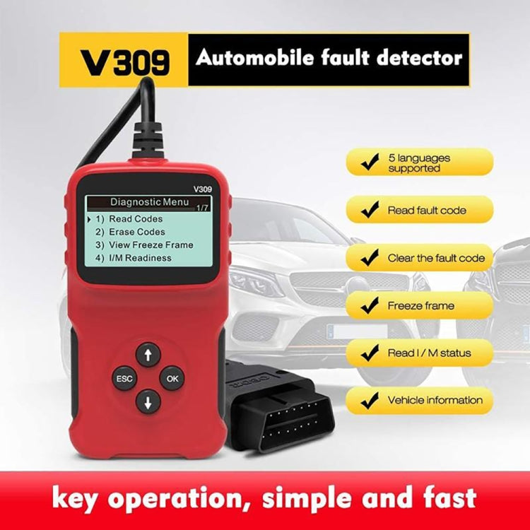 V309 Car Portable OBD2 Scanner Car Diagnostic Tool OBD 2 Automotive Scanner OBD Code Reader by buy2fix