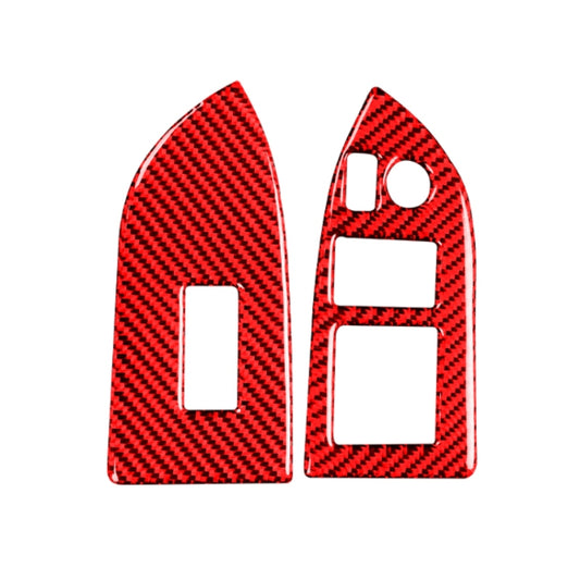 Car Carbon Fiber Window Glass Lifting Panel Decorative Sticker for Subaru BRZ / Toyota 86 2013-2017, Right Drive (Red) by buy2fix