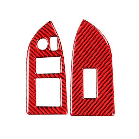 Car Carbon Fiber Window Glass Lifting Panel Decorative Sticker for Subaru BRZ / Toyota 86 2013-2017, Left Drive (Red) by buy2fix