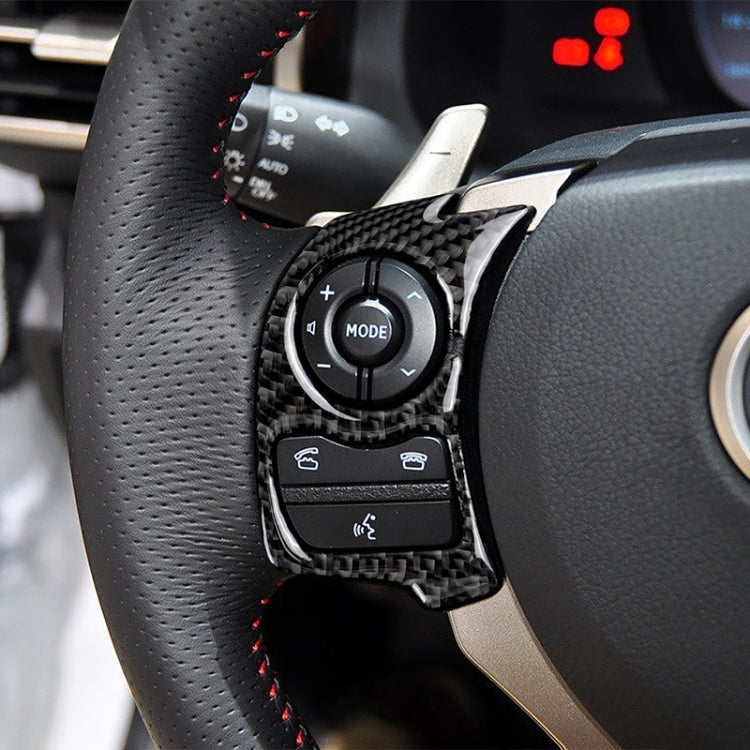 Car Carbon Fiber Steering Wheel Button Decorative Sticker for Lexus IS250 NX200 200t 300h 13-, Left Drive B Style by buy2fix