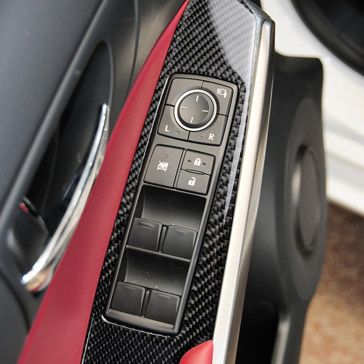 Car Carbon Fiber Window Glass Lifting Panel Button Decorative Sticker for Lexus IS250 2013-, Left Drive B Style by buy2fix