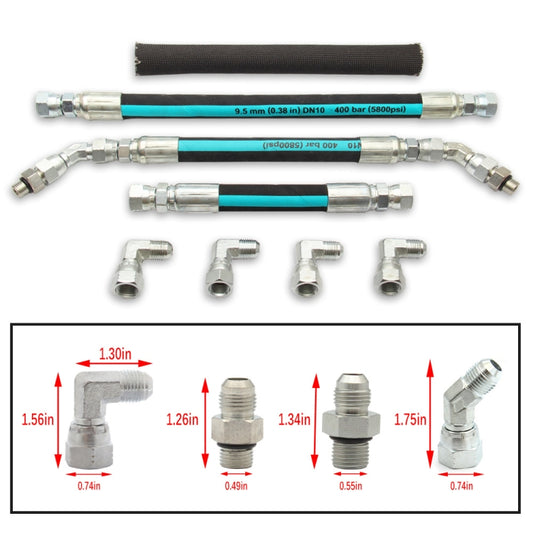 High Pressure Oil Pump (HPOP) Hoses Lines Fittings Set for 1999-2003 Ford Powerstroke Turbo 7.3L by buy2fix
