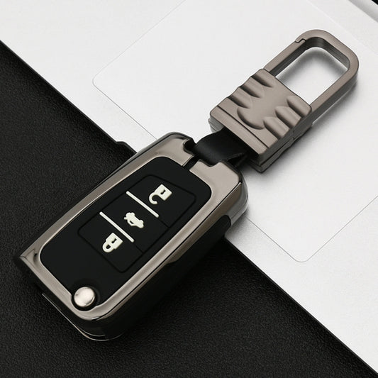 Car Luminous All-inclusive Zinc Alloy Key Protective Case Key Shell for Volkswagen B Style Smart 3-button (Gun Metal) by buy2fix